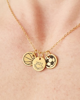 Personalized Sports Charm Necklace, Multi-Sport Mom Gift
