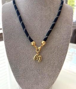 Paracord Necklace with Gold Initial or Charm. Lots of color options!
